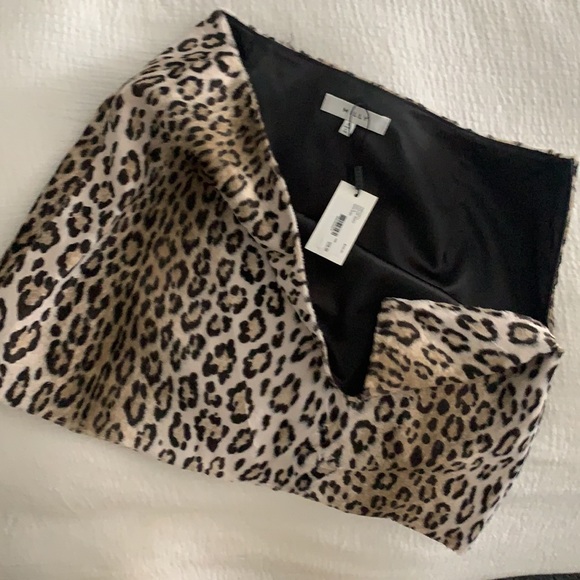Milly Faux Fur Cheetah Print Mini Skirt - Picture 3 of 4